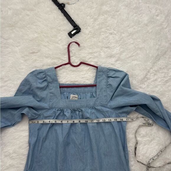 J. Crew Square Neck Chambray Smock MIDI Dress Size S - Picture 5 of 12